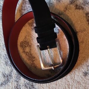 Tommy Hilfiger Men's Black Suede Belt - Size: 95-36